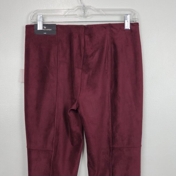 Worthington Maroon Berry Soft Brushed Faux Suede Leggings NEW NWT Size S - Picture 8 of 15